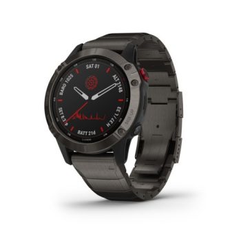Garmin Fenix 6 Pro Solar Titanium DLC / Szürke Titanium szíj