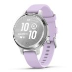 Garmin Lily 2 Active Ezüst / Jázminlila szilikon szíj