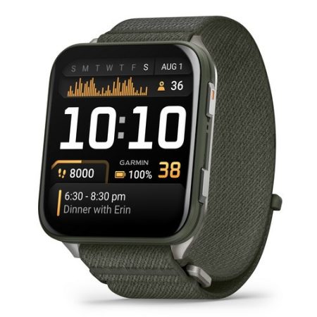 Garmin Venu X1 Mohazöld Titanium / Mohazöld Comfortfit Nylon szíj