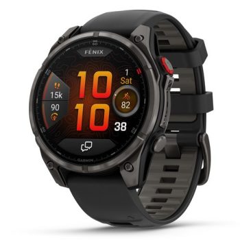 Garmin Fenix 8 Pro AMOLED 47mm Sapphire karbonszürke DLC Titanium fekete/szürke szilikon szíj