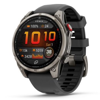 Garmin Fenix 8 Pro AMOLED 47mm Sapphire Titanium grafit/fekete szilikon szíj