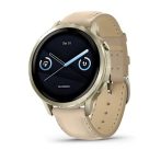   Garmin Venu 4 41mm Lunar Gold / Csontszínű szilikon- és Homokszínű bőrszíj