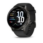 Garmin Venu 4 45mm Sötétszürke / Fekete szilikon szíj