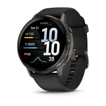 Garmin Venu 4 45mm Sötétszürke / Fekete szilikon szíj