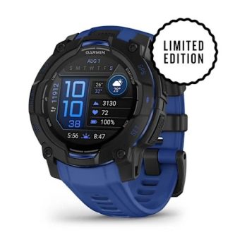 Garmin Instinct 3 45mm AMOLED Fekete/Kék-Fekete szilikon szíj (LIMITED EDITION)