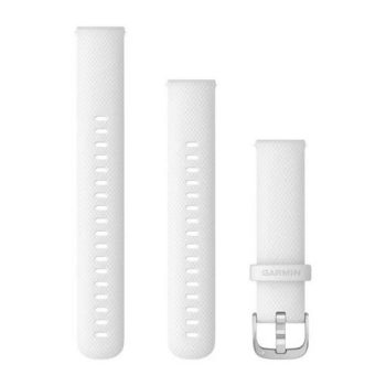 Garmin Óraszíj Fehér Ezüst csat szilikon Quick Release 18mm Garmin Óraszíj Fehér Ezüst csat szilikon Quick Release 18mm