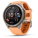   Garmin Fenix 9 Pro inReach 43mm AMOLED Titanium őszi narancs szilikon szíj