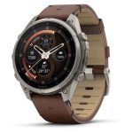   Garmin Fenix 9 Pro inReach 47mm AMOLED Titanium mogyoróbarna bőr és kavicsszürke szilikon szíj